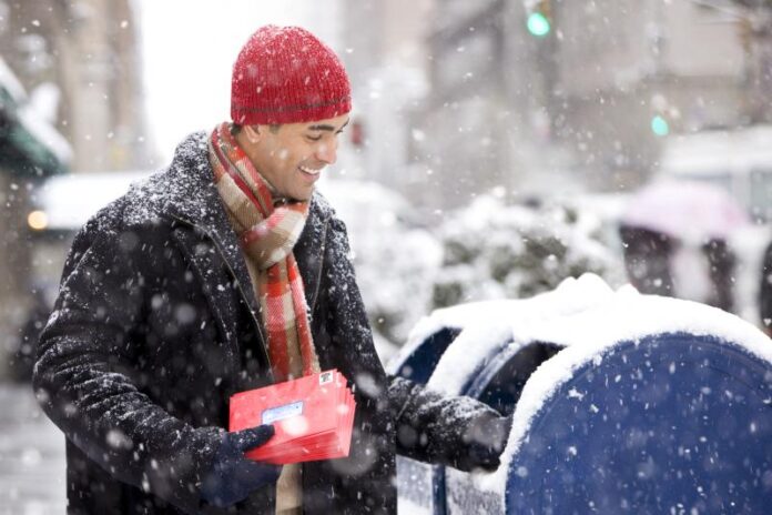 Etichetta della cartolina di Natale dopo un lutto in famiglia
